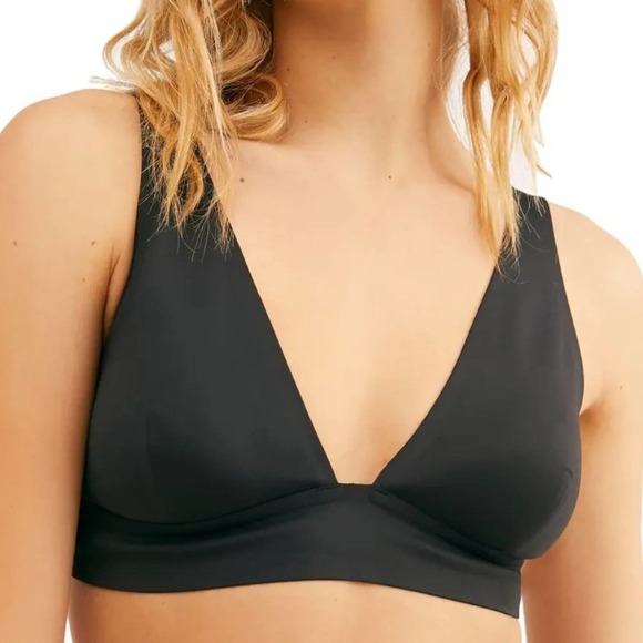 Black Free People Erin Scuba Loungewear Bralette S - Picture 3 of 7